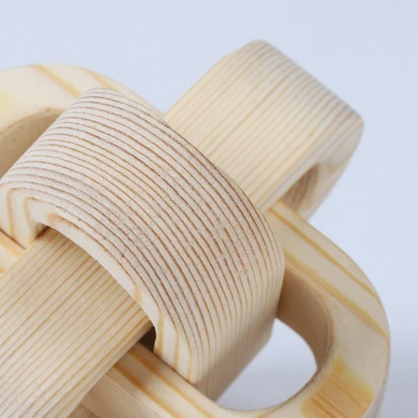 Boho Style Wooden decor Hand Carved 3-Link Chain - Image 3