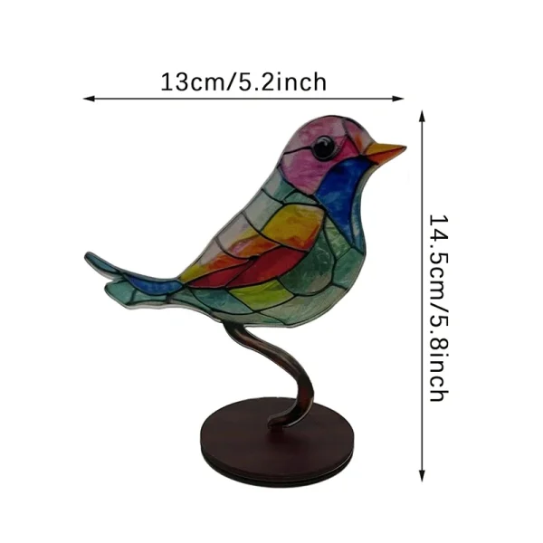 1/2/3pcs Stained Acrylic Birds on branch decoration - Image 6